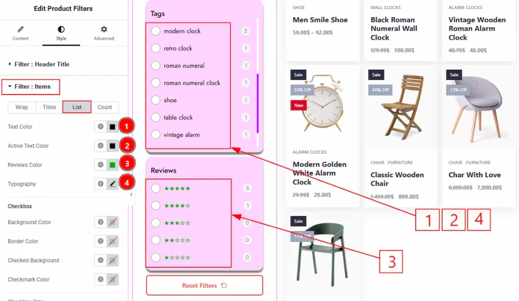 Filter: Items Section - List 01