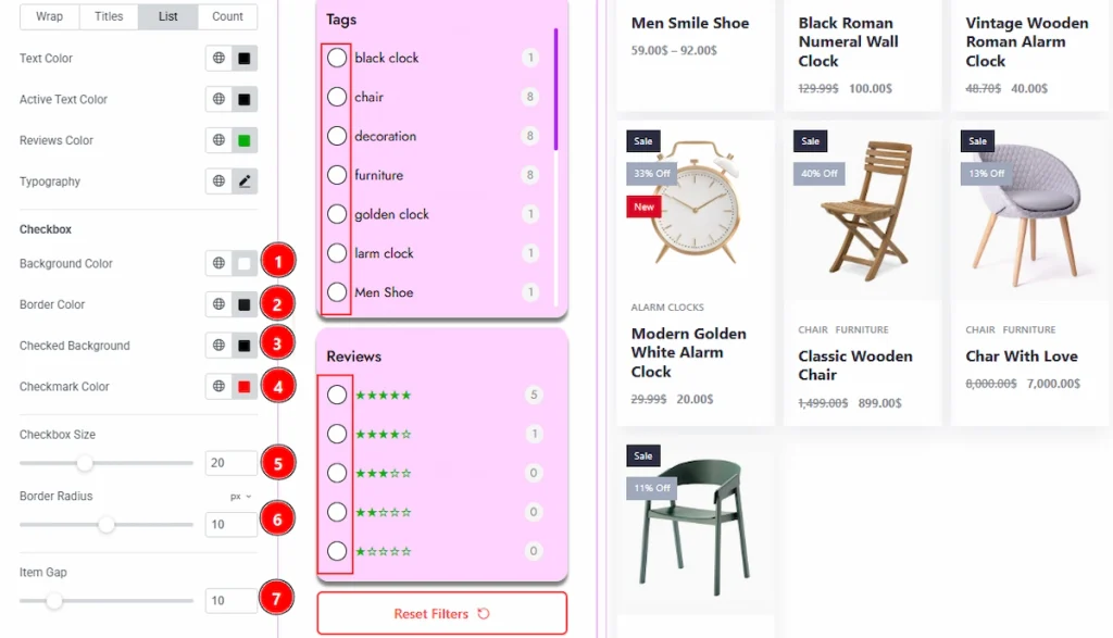 Filter: Items Section - List 02