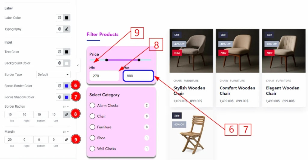 Filter : Price Section - Input 02