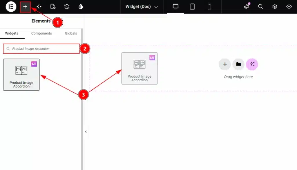 Inserting the Product Image Accordion widget