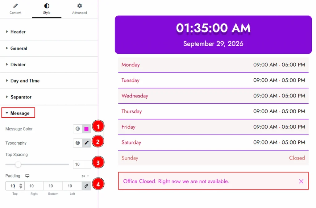 Message Section