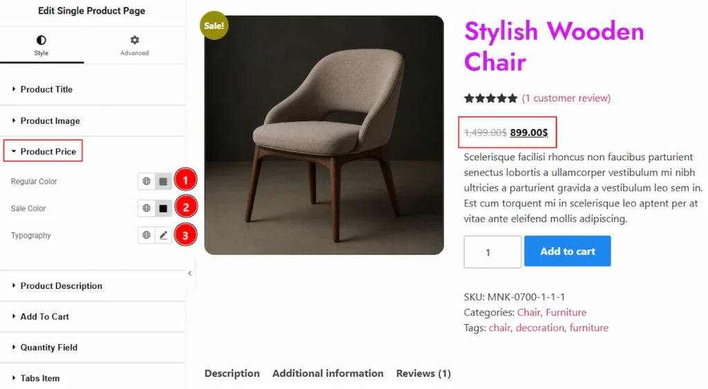 Product Price Section