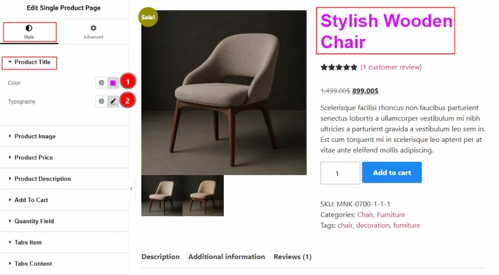 Product Title Section