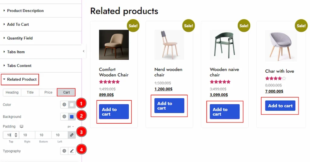 Related Products Section - cart