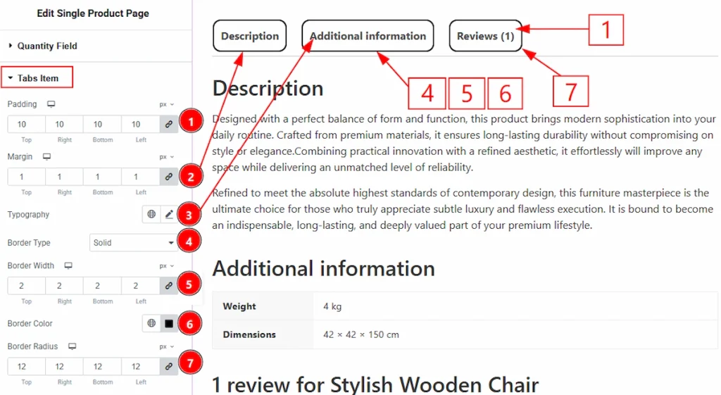 Tabs Item Section 