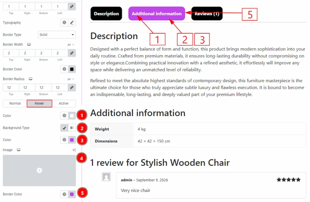 Tabs Item Section - Hover